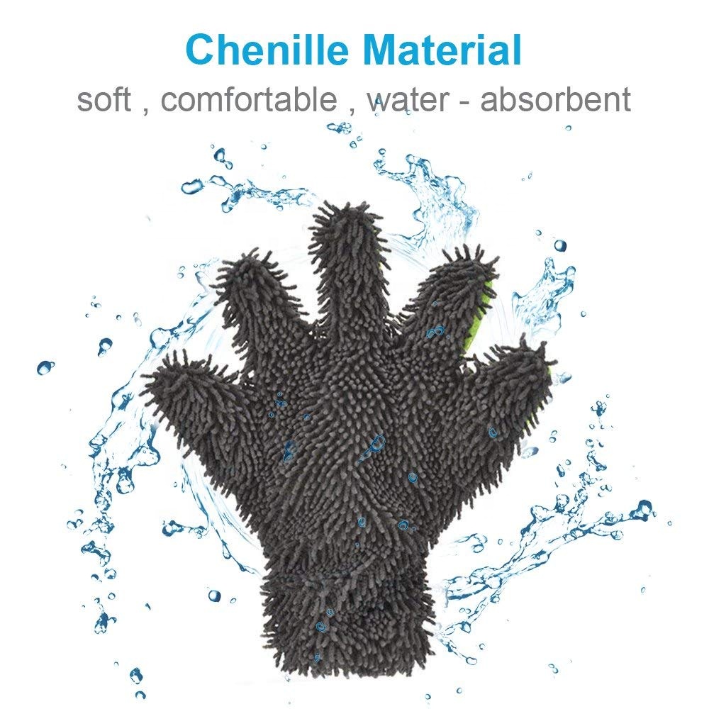 China Wholesale New Car Cleaning Glove 80%Polyester 20%Polyamide Microfiber Car Wash Glove thumb microfiber wash mitt