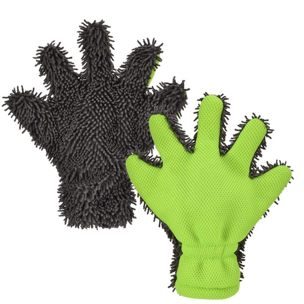 China Wholesale New Car Cleaning Glove 80%Polyester 20%Polyamide Microfiber Car Wash Glove thumb microfiber wash mitt