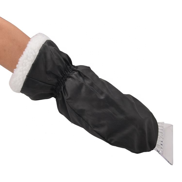 Customized Hot Sell Waterproof Ice Scraper Mitt For Car Clean And Wash Plastic Snow Shovel With Glove