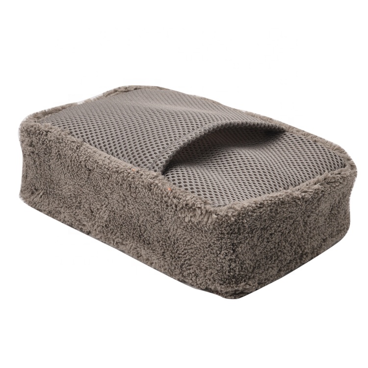Hot sale microfiber sponge coral car wash microfiber sponge pad
