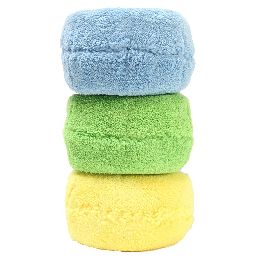Factory directly washing sponge pads soft microfiber car wax applicator pad
