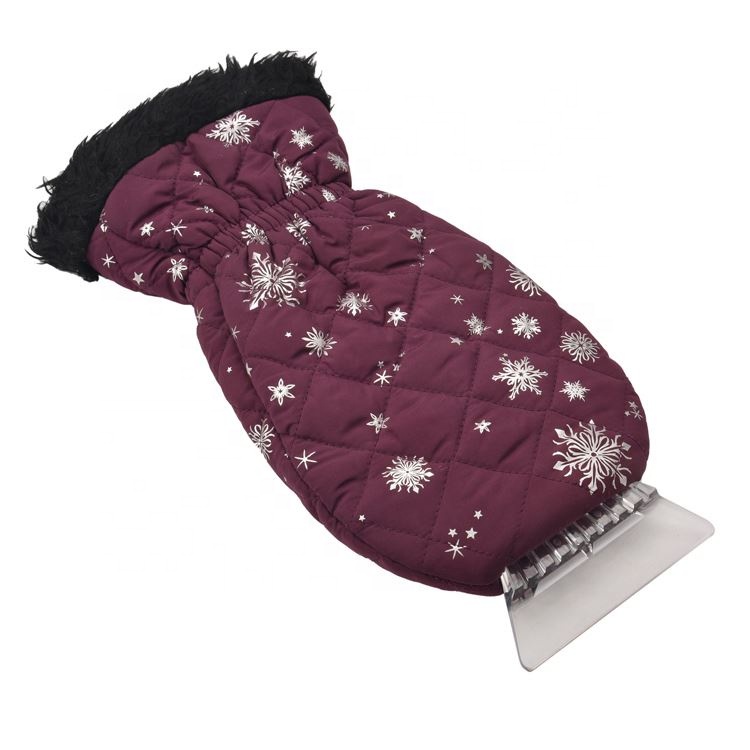 Warm Plastic Waterproof Gloves Velvet Snow Customizable Scraper Ice Scrapers With Glove For Car Cleaning