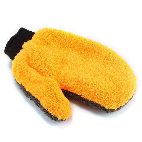 premium double side plush microfiber car cleaning wash mitt