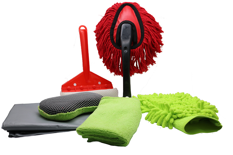 Customized Car Cleaning Kit wash set with window cleaner duster towel mitt