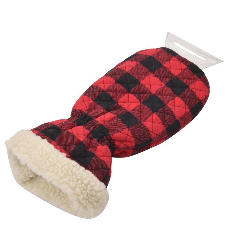 Quilted For Mitt Snow Car Scrapers Promotional Plastic Warm Ice Scraper With Glove